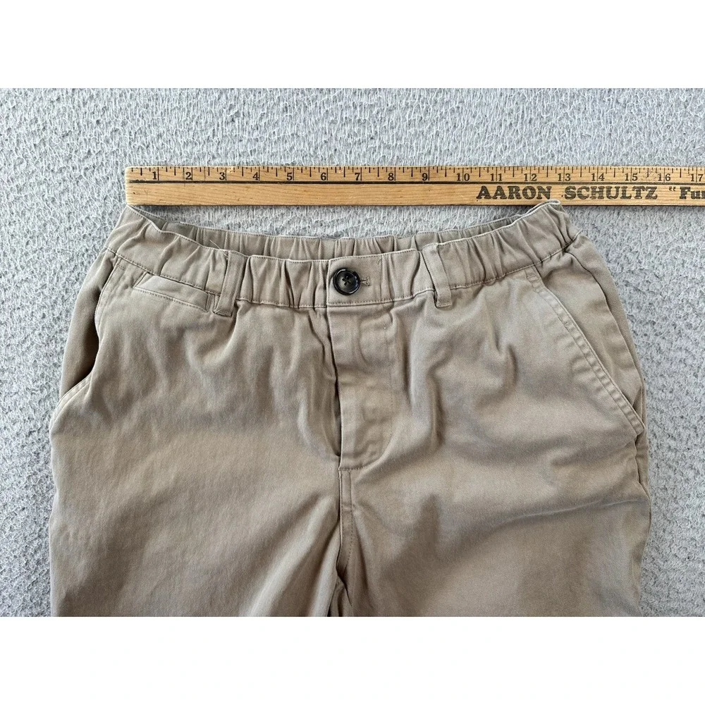 Cove Pants Mens 28x29 Khaki Stretch Chino Elastic Waist Straight Casual Logo USA
